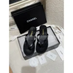 Chanel 25A Spring/Summer Collection 🩴 Laser Metallic Slide Sandals - Heavyweight Leather w/ Crystal Toe-Post - Image 10