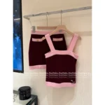 Chanel 2025S Spring/Summer Runway Collection ♥️ Keep Piece - Floral Brooch Color-Block Vest Set (100% Wool) - Image 3