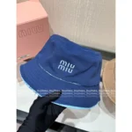 miumiu 2025 Spring/Summer Collection 🧢 Gift Box Packaging - Hand-Embroidered Letter Logo w/ Fringe Detail (Bucket Hat / Baseball Cap) - Image 7