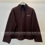 miumiu 2025SS Fall/Winter Collection 🐻 Unisex Zip-Up Fleece Hoodie - Brown Sherpa w/ Letter Logo & Oversized Fit - Image 3