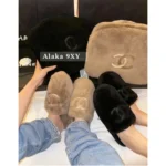Chanel 2025 Fall/Winter Collection 🦙 Plush Big Logo Slippers - Extra-Thick Wool & Chunky Platform Sole - Image 6