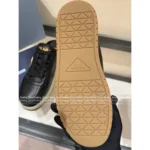 Prada Lazy Girl’s Favorite! 2025S New △ Triangle Logo Genuine Leather / Metallic Accent Lace-Up Mules for Women - Image 11