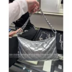 Chanel In Stock — New White 🤍 2025A Hobo Shoulder Bag / Dumpling Bag, Imported Genuine Leather, Multiple Carrying Styles