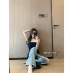 miumiu Versatile Styling 🔍 2025SS Spring/Summer Collection - Off-Shoulder Wool Knit Top - Jacquard Logo Sweater / Tube Top (Hot Girl Must-Have!) - Image 4