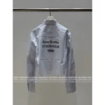 ACNE STUDIOS 2025 Early Spring Collection 🆕 Classic 1996 Back Print Shirt Jacket - Notch Collar Vertical Stripe Blouse for Women - Image 5