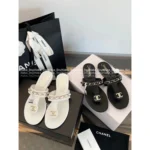 Chanel Vintage Style - Unique Design! ❗ 2025 Spring/Summer Must-Have Series - Metal Chain ⛓️ Logo Sandals / Women's Slides - Image 13