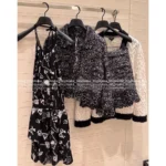 Chanel 25B Fall/Winter Collection 🔍 Artisan Lace-Knit Set - Hand-Embroidered Cardigan & Skirt with Silk Lining - Image 12