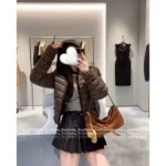 miumiu 2025SS FW Hooded Down Coat 🐻 Ultra-Light 90% White Goose Fill Jacket with Letter Logo