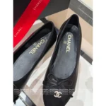 Chanel 2025P Early Spring Collection 🖤 Classic Color-Block Ballet Flats - Round Toe w/ Crystal Butterfly Logo & Full-Grain Leather - Image 13