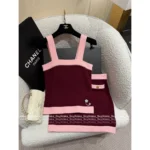 Chanel 2025S Spring/Summer Runway Collection ♥️ Keep Piece - Floral Brooch Color-Block Vest Set (100% Wool) - Image 2