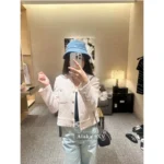 Chanel In Stock❗️ 25C Spring/Summer Collection 🧢 Heavy Denim Pearl-Embroidered Cap - Fisherman/Baseball Style w/ Logo & UV Protection - Image 4