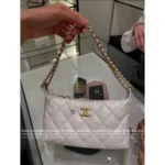 Chanel In Stock — New White 🤍 2025A Hobo Shoulder Bag / Dumpling Bag, Imported Genuine Leather, Multiple Carrying Styles - Image 8