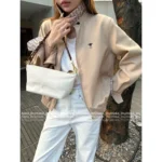 Dior 2025 Early Fall Collection 🐝 Embroidered Bee Logo Jacket - Zip-Up Notch Collar Utility Coat - Image 14