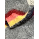 Loewe 2025SS Fall/Winter Collection 🩶 Rainbow Stripe Brushed Knit Coat - Tie-Dye Jacquard w/ Embroidered Logo & Wool Blend - Image 2