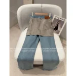 ANNANDELMAN 2025 Early Fall Collection 🌟 Mock Two-Piece Plaid Shirt Jeans - High-Waisted Straight Leg w/ Micro Flare - Image 6