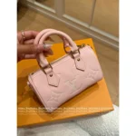 Louis Vuitton  Strawberry Mousse Pink 🍓 2025 Early Spring Collection - Super Pink Speedy Nano Handbag/Crossbody for Women - Image 7