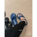 Chanel 2025C Resort Collection 💙 Platform Denim Sandals - 4.5cm Lift Sole w/ Lambskin Lining & Heavyweight Denim - Image 14