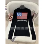 CHROME HEARTS 2025 Early Fall Collection  Back Print Flag Tee - Ribbed Long Sleeve Cotton Shirt - Image 10
