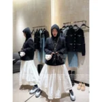 Chanel 25 Autumn/Winter Collection 🔍 Black Hooded Pocket Tweed Knit Coat Loose Fit - Image 11