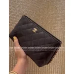 Chanel 2025B Early Fall Collection 🖤 "Underrated Gem" Caviar Leather Clutch - Exclusive Metal Logo & Structured Silhouette 👜 - Image 13