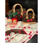 2025 Collaboration TM Nano Alma Collection 🍒 Cherry Print Leather Handbag - Full Series of Mini Totes 👜