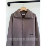 miumiu 2025SS Fall/Winter Collection 🔍 Women's Zip-Up Fleece Jacket - Cotton Sherpa w/ Wool Blend & Plush Pile - Image 9