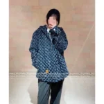 Louis Vuitton 2025 Early Fall Collection 🆕 Wang Hedi Inspired Denim Jacket - Printed Jacquard Logo w/ Fringe Embroidery & Zip-Up Hood - Image 3