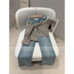 ANNANDELMAN 2025 Early Fall Collection 🌟 Mock Two-Piece Plaid Shirt Jeans - High-Waisted Straight Leg w/ Micro Flare - Image 5