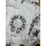 CHROME HEARTS "Summer Modest Fashion" 🆕 Off-Shoulder Hoodie - Sanskrit Print Logo & Loose Fit Cotton - 2025 New Arrival - Image 4