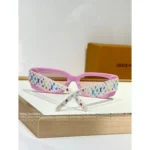Louis Vuitton Hot Seller! 🔥 2025 Spring/Summer New Arrival - Tri-Color Print 🌈 Color-Block Narrow Square Sunglasses - UV Protection & Face-Slimming Effect with Gift Box - Image 3