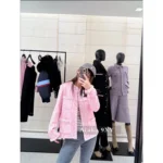 Chanel 2025P Early Spring Collection 🌸 Sakura Pink Tweed Set - Custom Round Neck w/ Pearl Buttons & Woven Pocket Blazer/Vest - Image 12