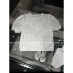 Chanel Dust Bag Packaging 🤍 2025S Early Spring Collection - "French Court Style" Vintage Crochet Lace Bubble Sleeve Blouse - Image 4