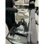 Chanel Premium Edition 🖤 22Bag Chain Tote/"Trash Bag" - Exclusive Imported Premium Oil-Wax Leather w/ English Letter Logo - Image 6