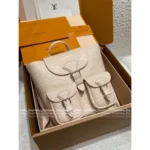 Louis Vuitton  Strawberry Mousse Pink 🎀 2025SS Classic Four-Leaf Clover Print Duma Backpack - Genuine Leather Mini Bookbag - Image 9