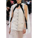Chanel 2025C Runway Collection 🤍 "Rich Girl" Heirloom Cape - Heavyweight 100% Mulberry Silk w/ Dramatic Bow - Image 12