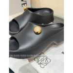 Loewe 2025 Foam Pebble Slides 🐻 Cloud Comfort Platform Sandals - Metallic Accents & Arch Support - Image 21