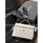 Chanel In Stock ☑️ 2025P Ultra-Selling LP Box Bag 🌸 New Sakura Pink / Baby Blue Colors - Imported Full Leather - Image 10