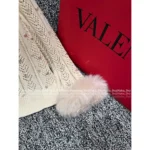 VALENTINO 2025SS Early Fall Runway Knit 🤍 Elegant Loop Yarn Cardigan with Pearl Buttons & Sequins** - Image 8