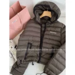 miumiu 2025SS FW Hooded Down Coat 🐻 Ultra-Light 90% White Goose Fill Jacket with Letter Logo - Image 7