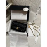 Chanel Timeless Classic ☑️ Versatile "Gold Ball" Chain Bag - CF/Square Mini Crossbody in "GR" Ethiopia Hybrid Lambskin - Image 12