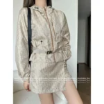 Dior 2025 Early Spring Collection ⭐️ Classic Jacquard Logo Set - Biscuit Color Windbreaker/Vest/Skirt - Image 10