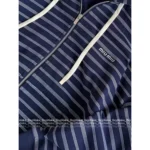 miumiu 2025SS Early Fall Collection 🤎 Striped Logo Hooded Jacket - Oversized Zip-Up w/ Relaxed Fit - Image 16