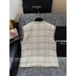 Chanel 25A Early Fall Collection 💛 Haute Atelier Waistcoat - Gold-Thread Woven Tweed Vest w/ Crystal Buttons - Image 2