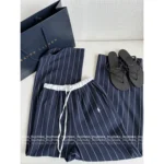 RALPH LAUREN 2025 Spring/Summer Collection 🩵 Classic Embroidered Logo Drawstring Pants - Vertical Stripe Relaxed Trousers - Image 11