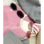 Chanel 2025S Resort Runway Collection 🎀 Y2K Retro Babe~ - Pink Color-Block Round Sunglasses 🕶️ w/ Crystal Accents - Image 2