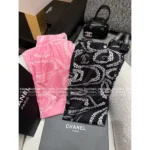 Chanel 25M Coco Beach Resort Collection 🖤 High-Waisted Straight-Leg Pants - Slimming Print Logo & Vacation Ready - Image 18