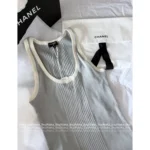 Chanel 2025SS Spring/Summer Full Collection 🎀 Color-Block Knit Set - Crew Neck Stretch Top/Dress/Tank (Brightening & Elegant) - Image 12