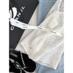 Chanel 25M Coco Collection 🤍 Women's Textured Open-Knit Vest - Granular Weave w/ Sheer Panel Design - Image 2