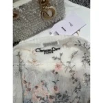 Dior 2025 Early Spring Collection 🌷 Heavy Floral Jacquard Logo Sheer Knit Top - Round Neck 100% Wool See-Through Blouse - Image 6