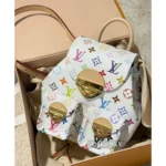 Louis Vuitton 2025 Spring/Summer Collection 🌈 Murakami Collaboration - Classic Four-Leaf Clover Logo Tricolor White Mini Backpack (Self-Kept Edition · Highly Sought-After) - Image 2